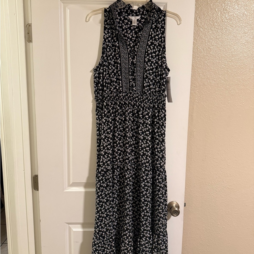 London Times Black Floral Sleeveless Maxi Dress - Picture 4 of 6